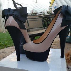Nude and Black Heels